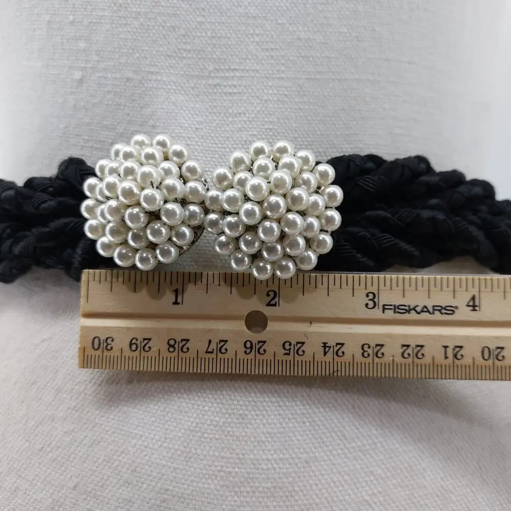 Vtg Womens Rope Pearl Cinch 80s Glam Belt Coquette XS